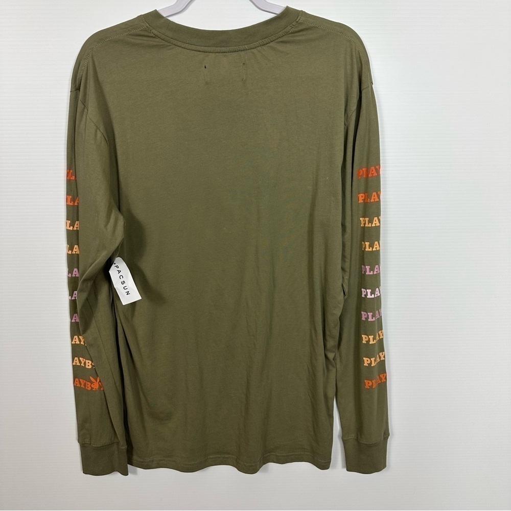 Playboy x Pacsun Men T Shirt Long Sleeve Sz M Green Crewneck NWT - Picture 3 of 9